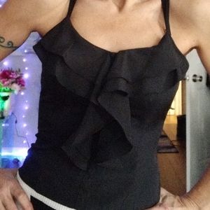 NWT black ruffled blouse
